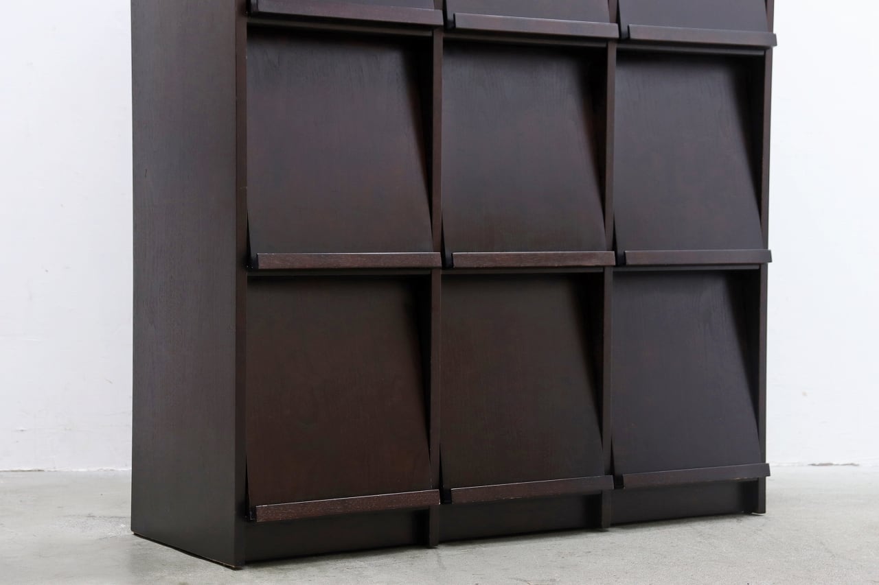 商談中 タモ材 フラップ キャビネット マガジン レコードラック サイド