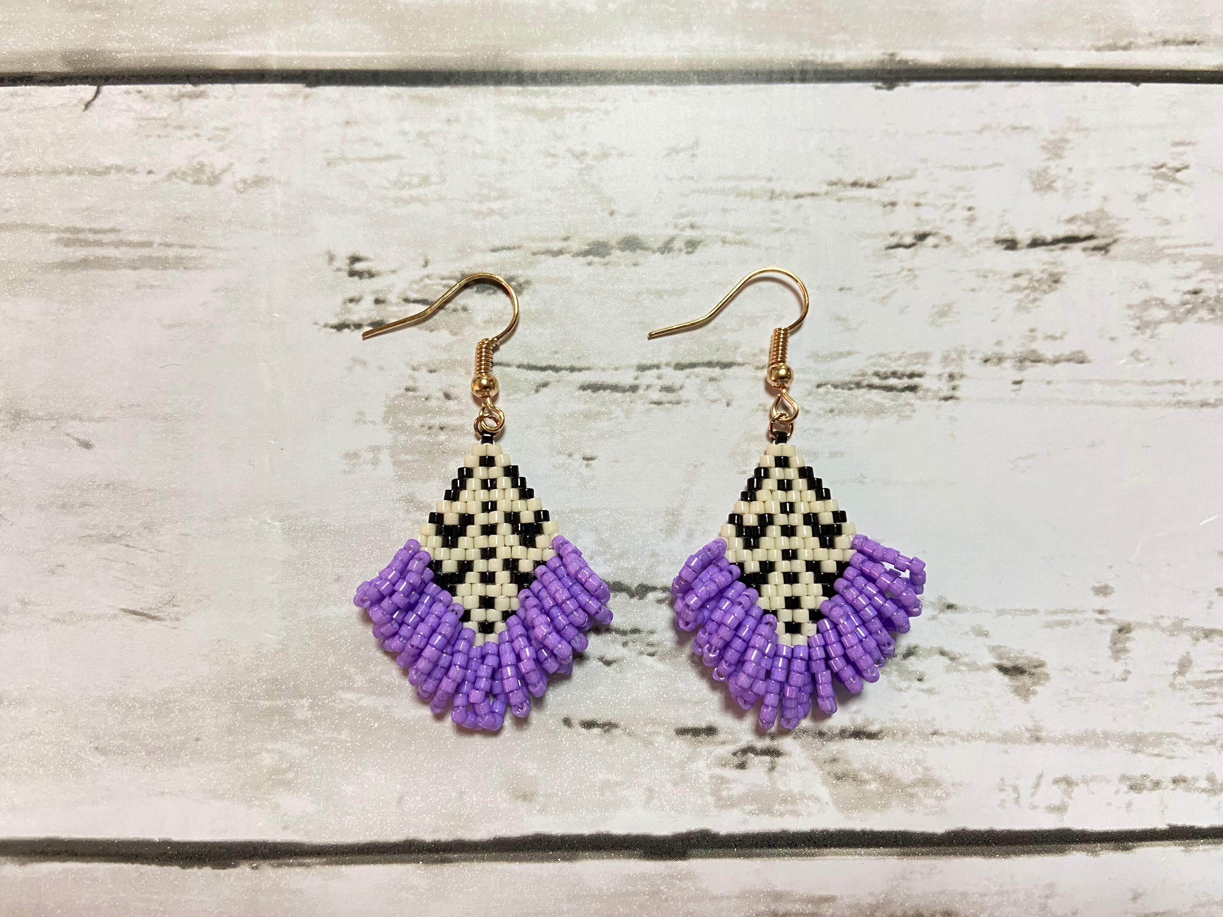 フリンジピアス E147 ビーズステッチ | no B's no life