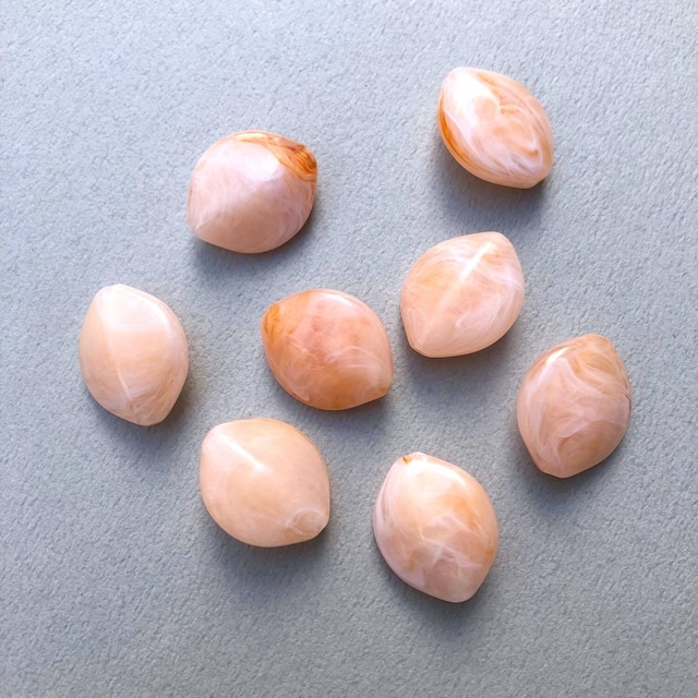 薄型ナッツ型マーブルビーズ