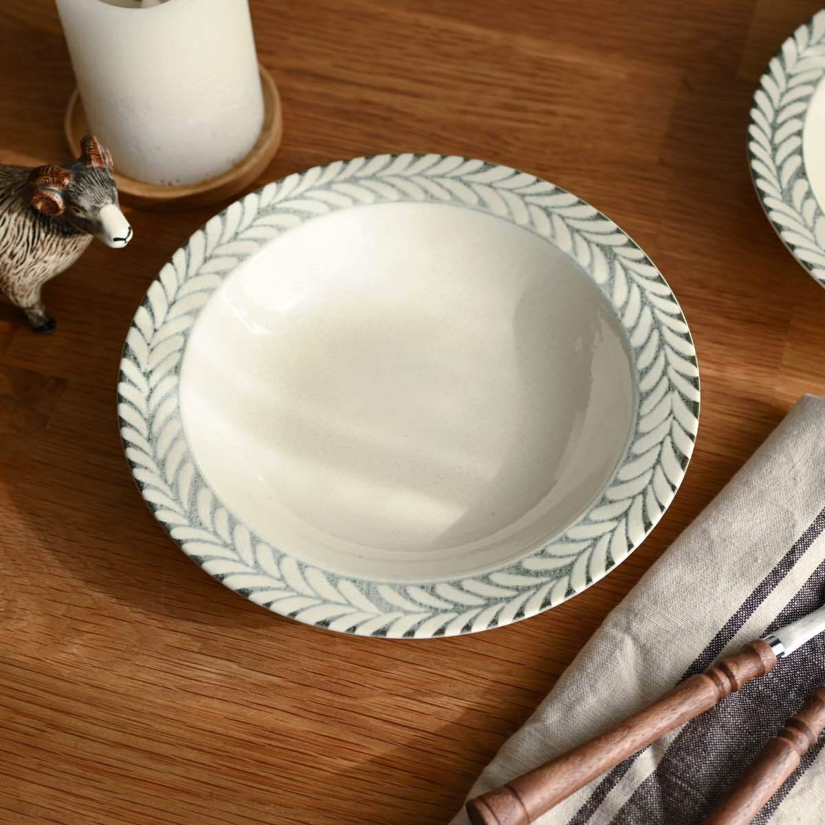 【 在庫限り 】Gran ディーププレート 21cm|美濃焼 大皿 白系 平皿 レトロ おしゃれ 雑貨