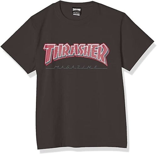 THRASHER(スラッシャー)   Diagonal Stripe S/S Tシャツ スミ(ブラック) TH91341