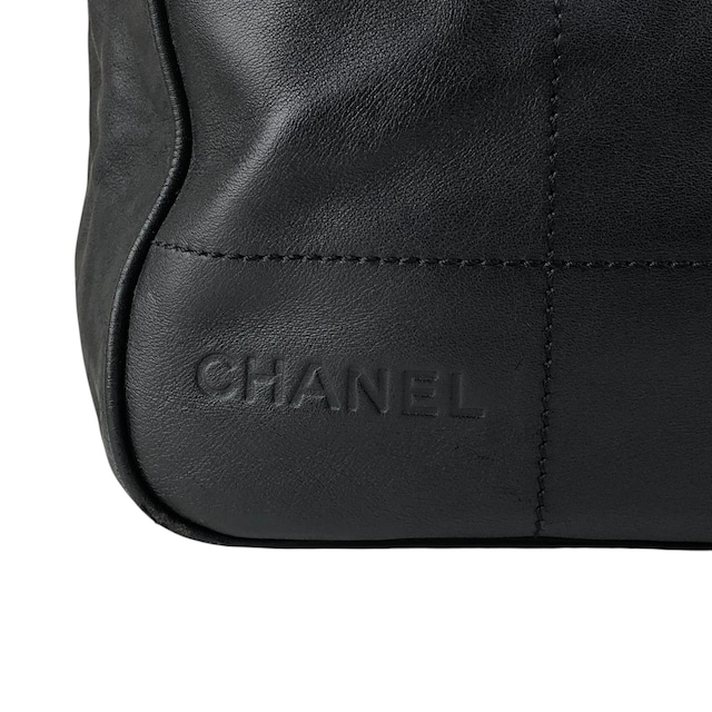 CHANEL シャネル ハンドバッグ ブラック チョコバー レザー ボストンバッグ vintage ヴィンテージ オールド 6gabx8