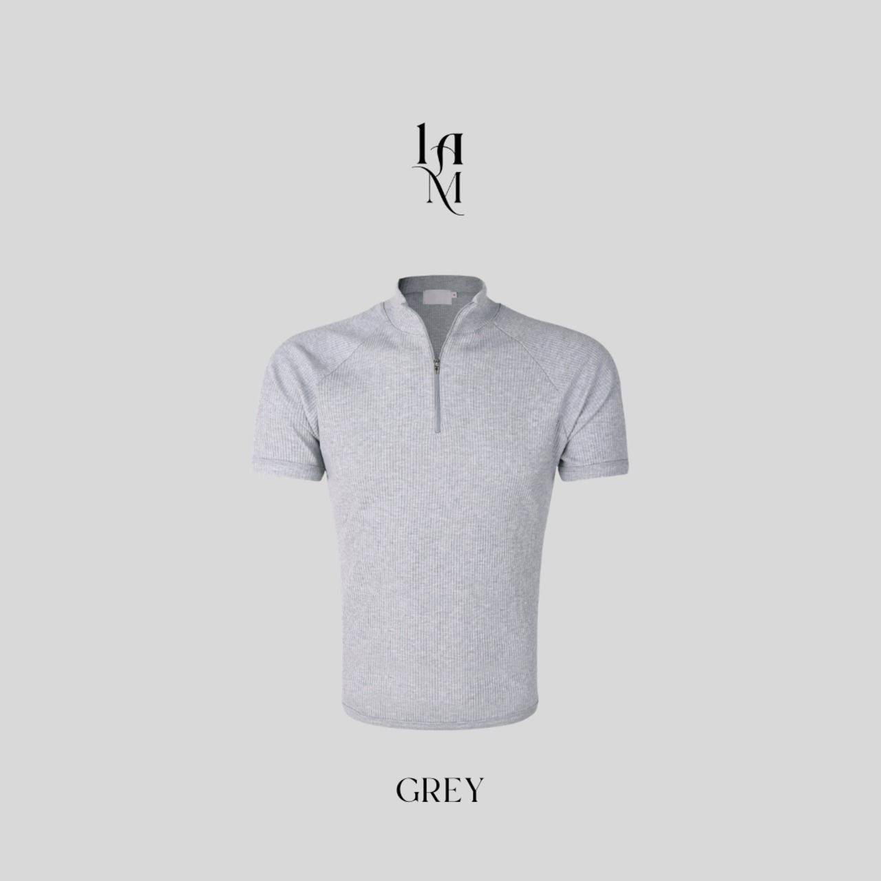 ※予約注文限定価格【MuscleFit】Ribbed Raglan Half Zip-Up Neck Tee (5color) - 9