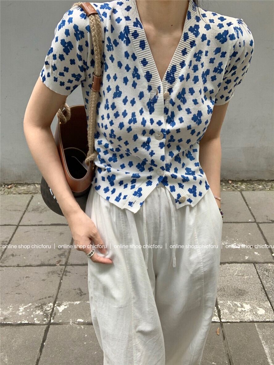 薄手フローラルニットカーディガンサマースタイルトップス コート 夏物 花柄 モンロー43386094541