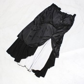 【美品 社交ダンス衣装】スカート レッスンウェア 練習着 黒 白 バイカラー シンプル ブラック ホワイト ラインストーン