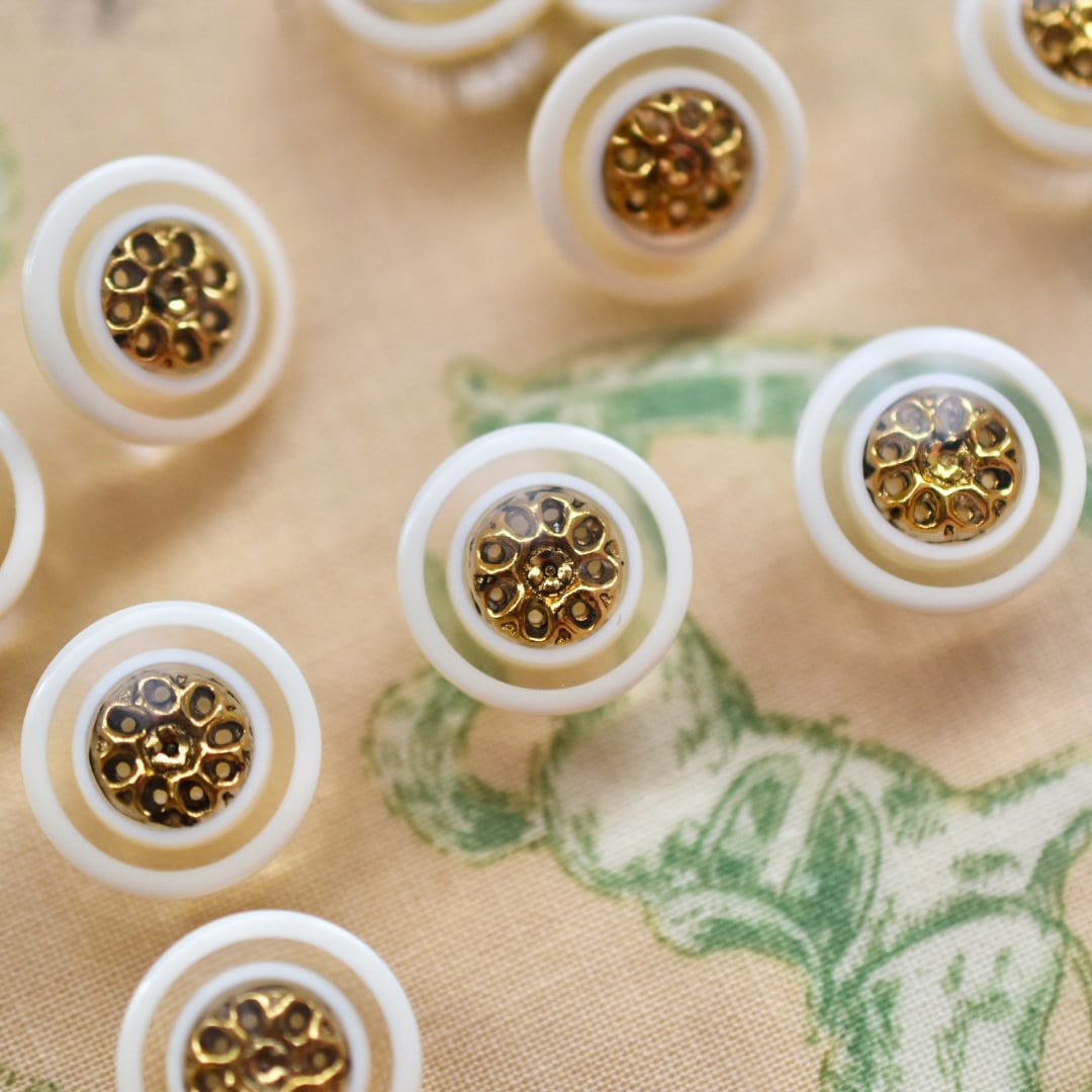 ゴールドフラワー×アイボリー 13㎜