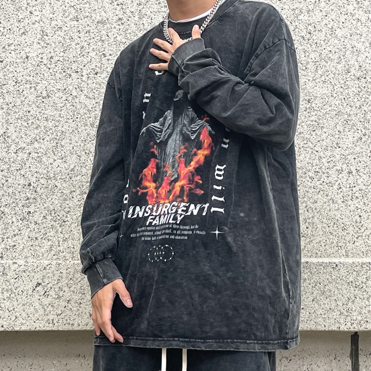 VINTAGE 火の聖母 ロングTシャツ T319