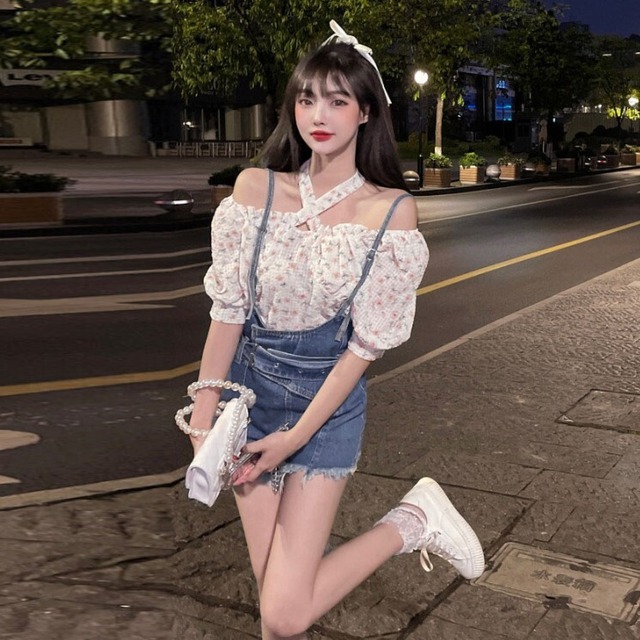 オーバーオール サマー薄手ルーズレッドパンツ ハイウェストウェストショーツ 夏物 ブルマー Xiaofeijia54865602615