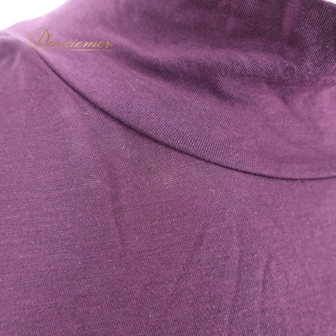 レディース トクコプルミエヴォル TOKUKO 1er VOL トップス ブラウス パープル系 無地 シンプル 伸縮 ストレッチ 日本製 ハイネック タートルネック 上品 カジュアル 普段着 かわいい レディースファッション