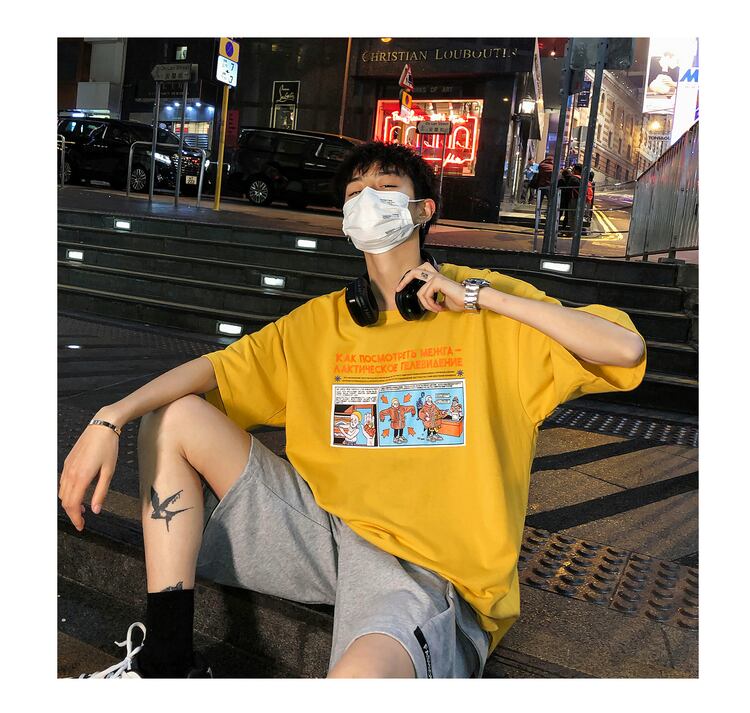 全4色 Tシャツ カットソー プリント カジュアル シンプル