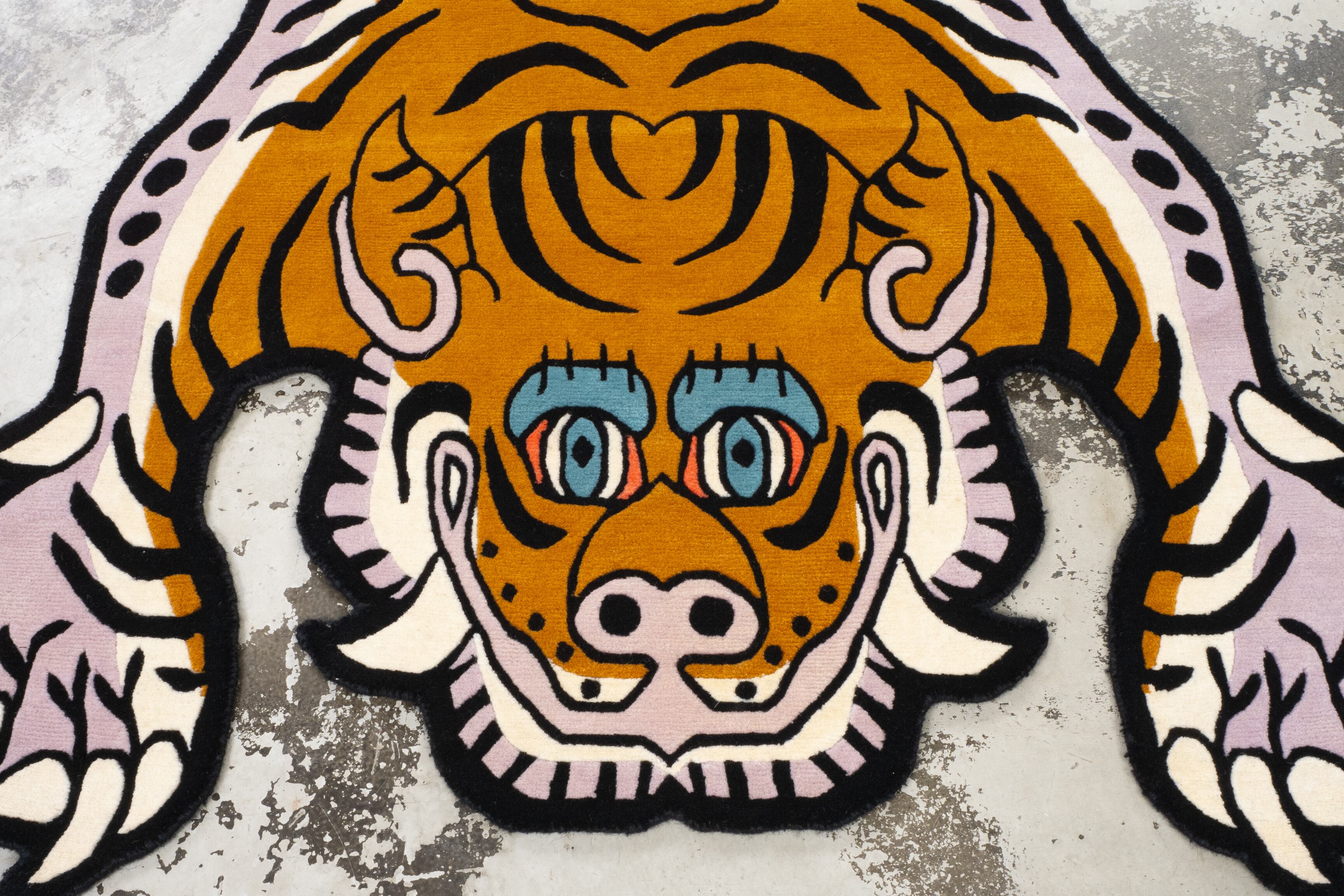 Tibetan Tiger Rug 《Lサイズ•ウール・オリジナル2・マスタード