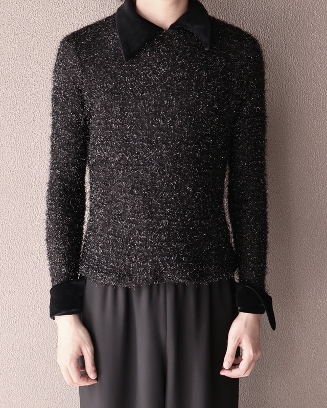 Collared glitter top