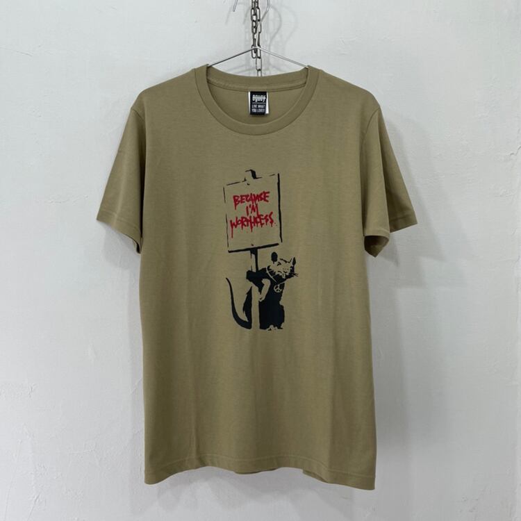 Outlet M バンクシー ラット Banksy Because I M Worthless Worthless Rat ネズミ アート Tシャツ グラフィティ ストリート Ol A Oguoy Destroy It Create It Share It