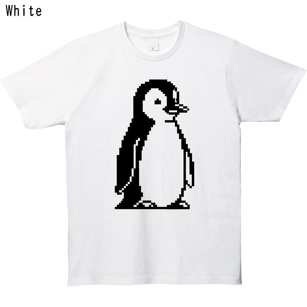 ドット絵 ペンギン Tシャツ 【ピクセルアート レトロ】 可愛い
