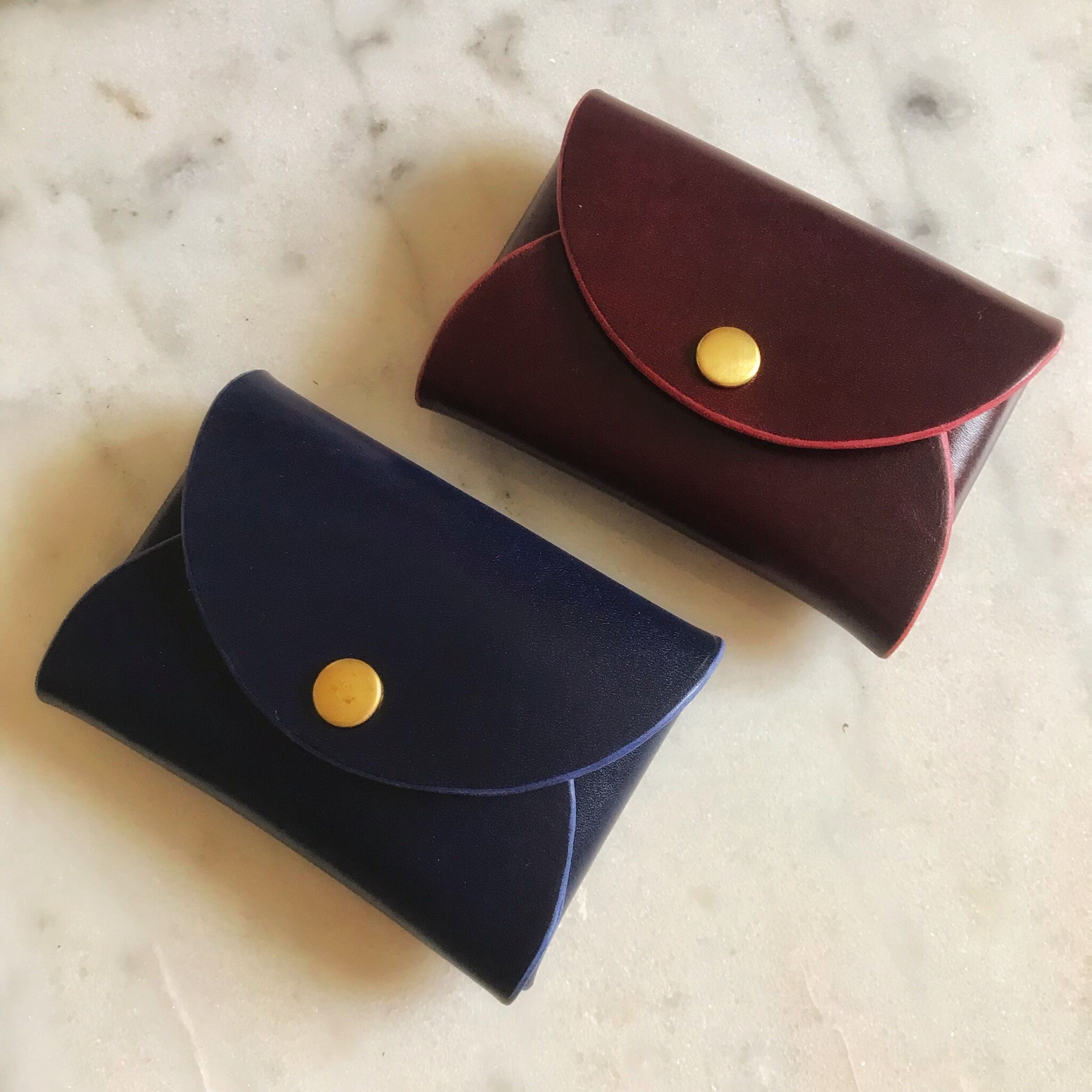 受注製作】革の宝石ルガトショルダーのぷっくりカードケース/名刺入れ