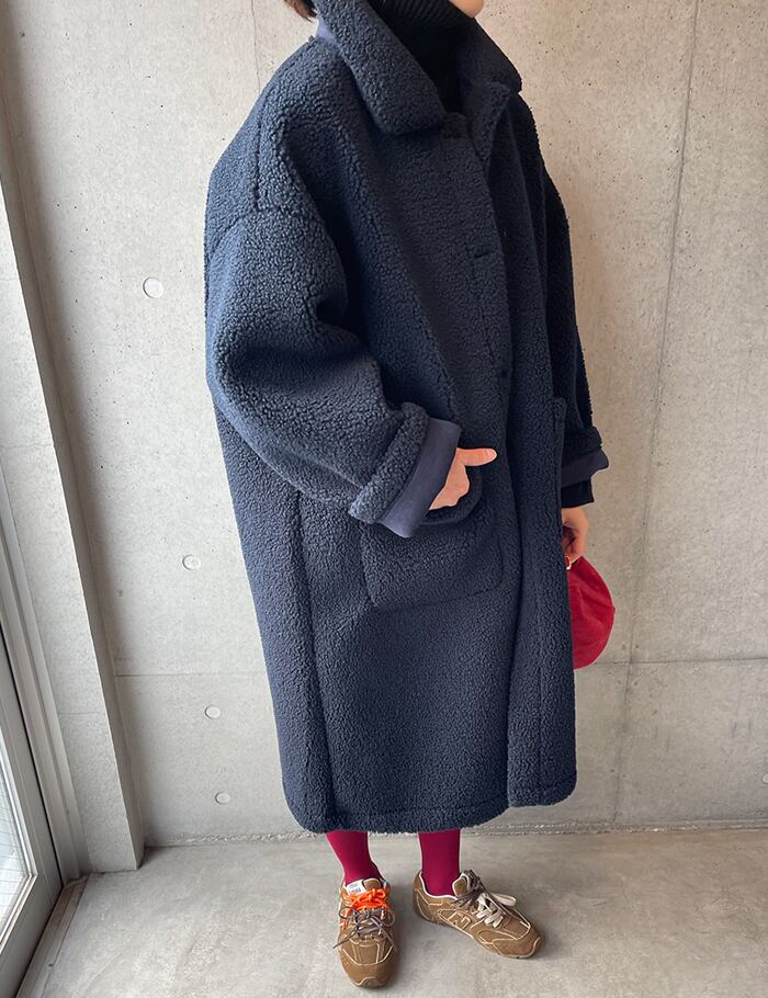 ミアンヌ ロングコート 25aw・再販開始！！】Girlish Boa Long Coat_Navyのみ | mienneミアンヌ