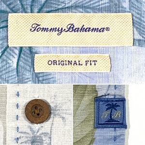 8918 Tommy Bahama 半袖シャツ アロハシャツ シルク 水色 M