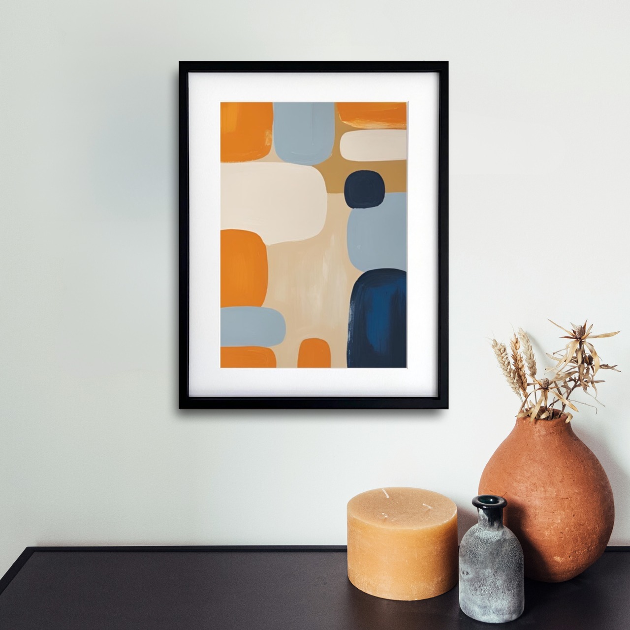 Modern Blocks｜淡いカラーが織りなす抽象アートポスター｜優しいトーンと幾何学デザインで北欧モダンな空間をおしゃれに演出A2ポスター