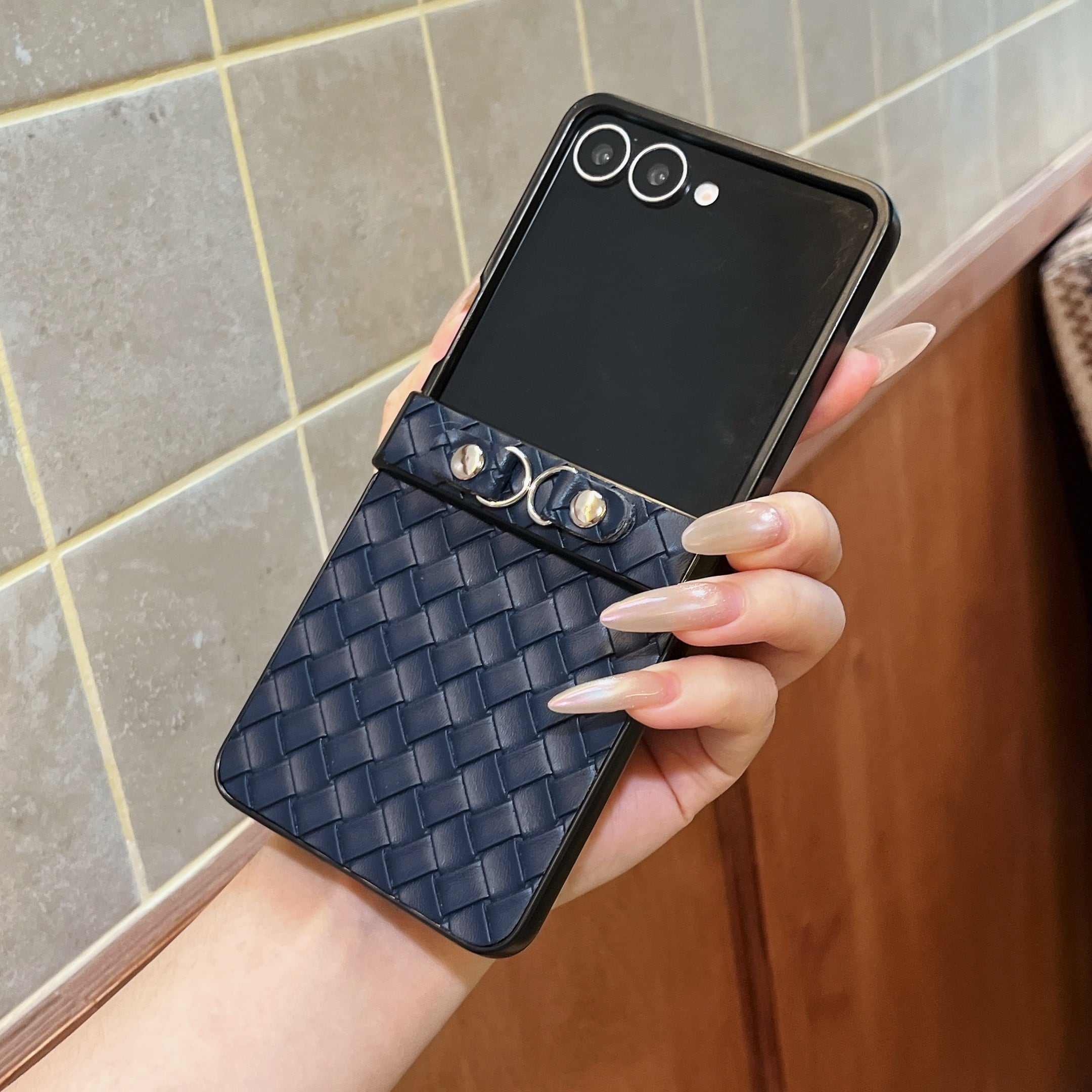 イントレチャート柄 Galaxy Z Flip 8 7 6 5 4 ケース 型押し