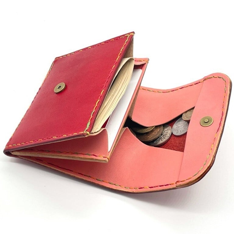 22色から選べる・名入れ対応】革製ミニマルギャルソン財布 革色