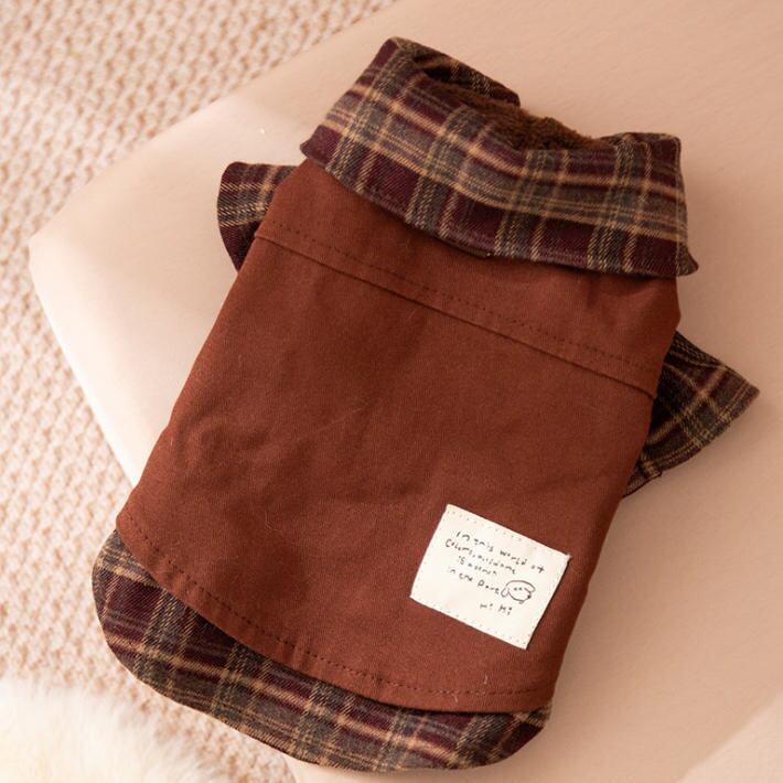 〖予約〗1103228 チェックブラウンシャツ