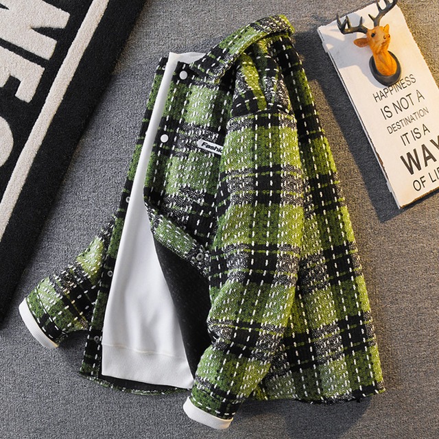 ♥チェック柄ジャケット！【HPCPシリーズ】★アウター★ ユニセックス 2color ジャケット メンズ カジュアル チェック柄