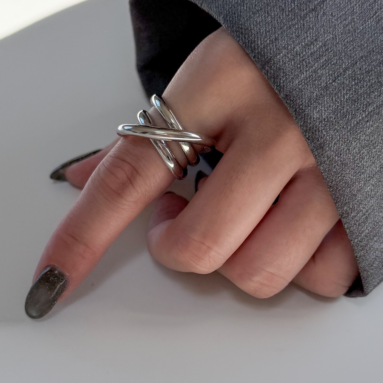 ※再入荷 stainless layered ring SR249