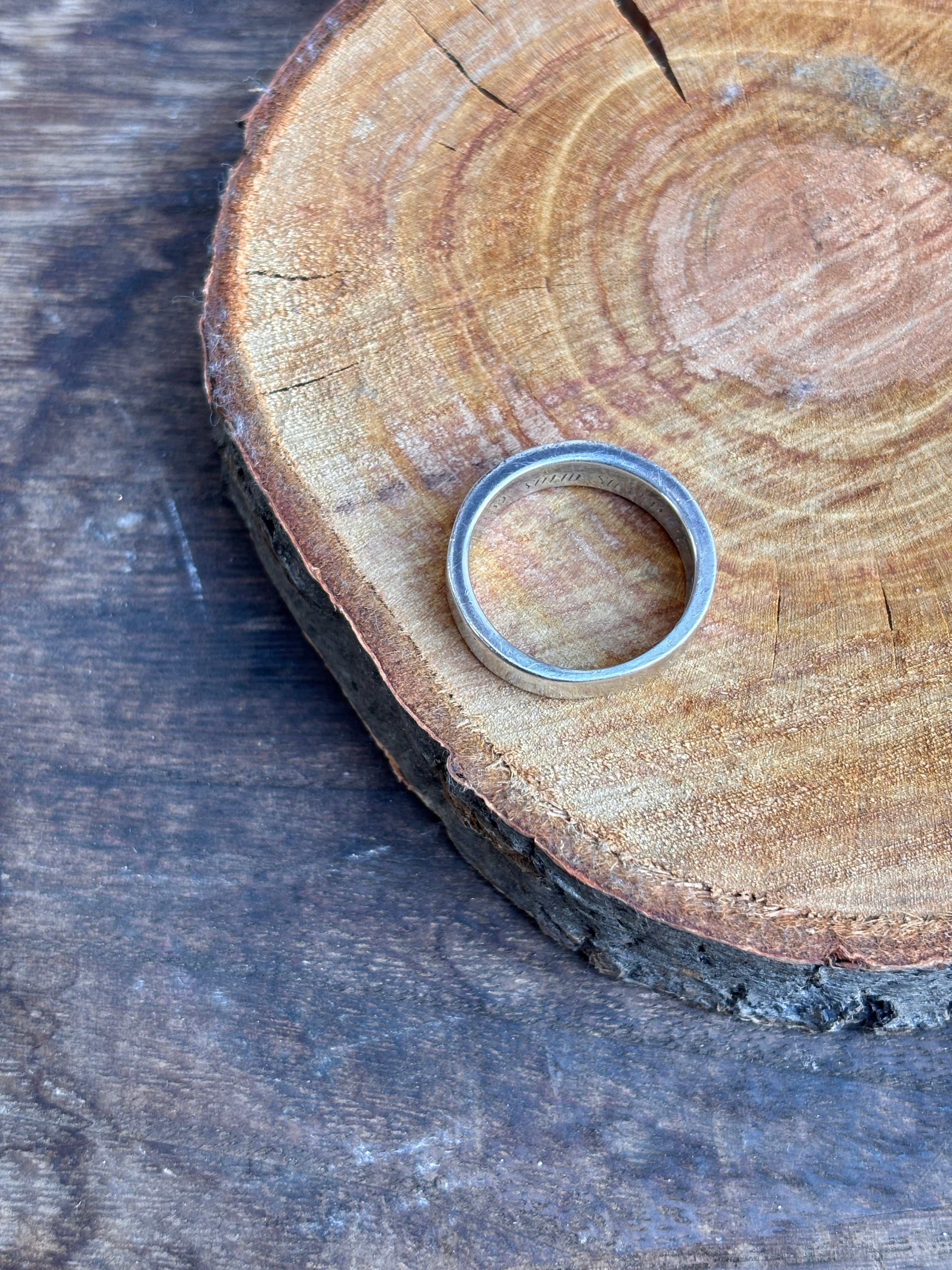 90～00s OLD STUSSY/SS Link Logo Ring/925/17号/SSリンクロゴ刻印