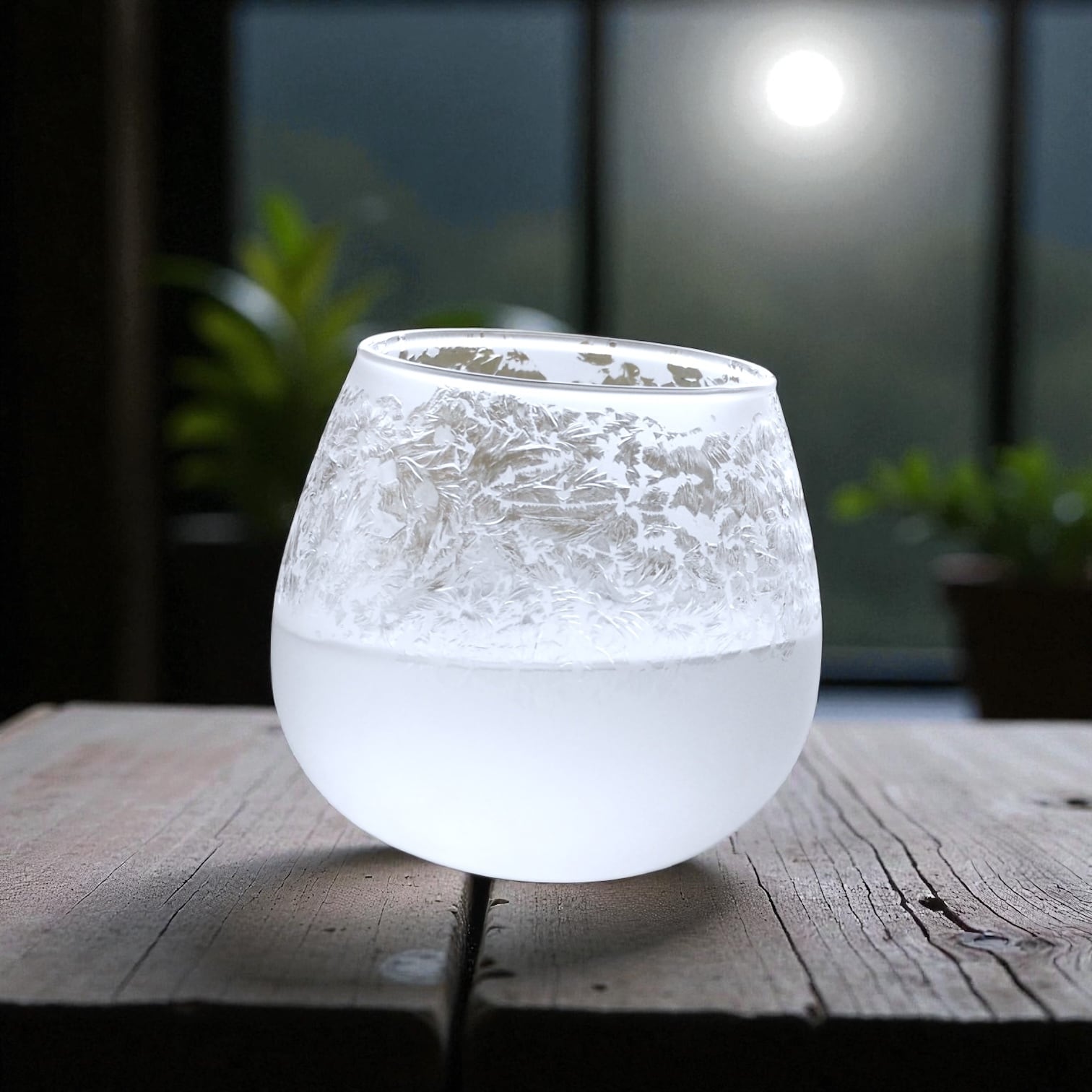 陽_華雪／揺らめくグラス／桐箱／320ml | 結霜月華-KessouGekka/古き