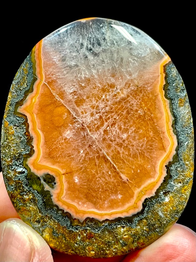 4) 希少！南紅晶洞「南紅アゲート(ナンホーン瑠璃)」スライスルース