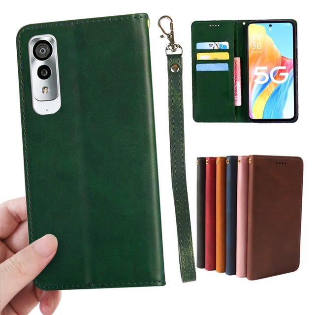適用 京セラ Android One S8 ケース 手帳型 アンドロイド ワン S8 s8-kc カバー 手帳 AndroidOneS8 case 【GoKIGIoD】 財布型 スマホケース 内蔵マグネット 弱磁 ストラップ 同梱 カード収納 ストラップホール スタンド機能 耐衝撃 レトロ グリーン
