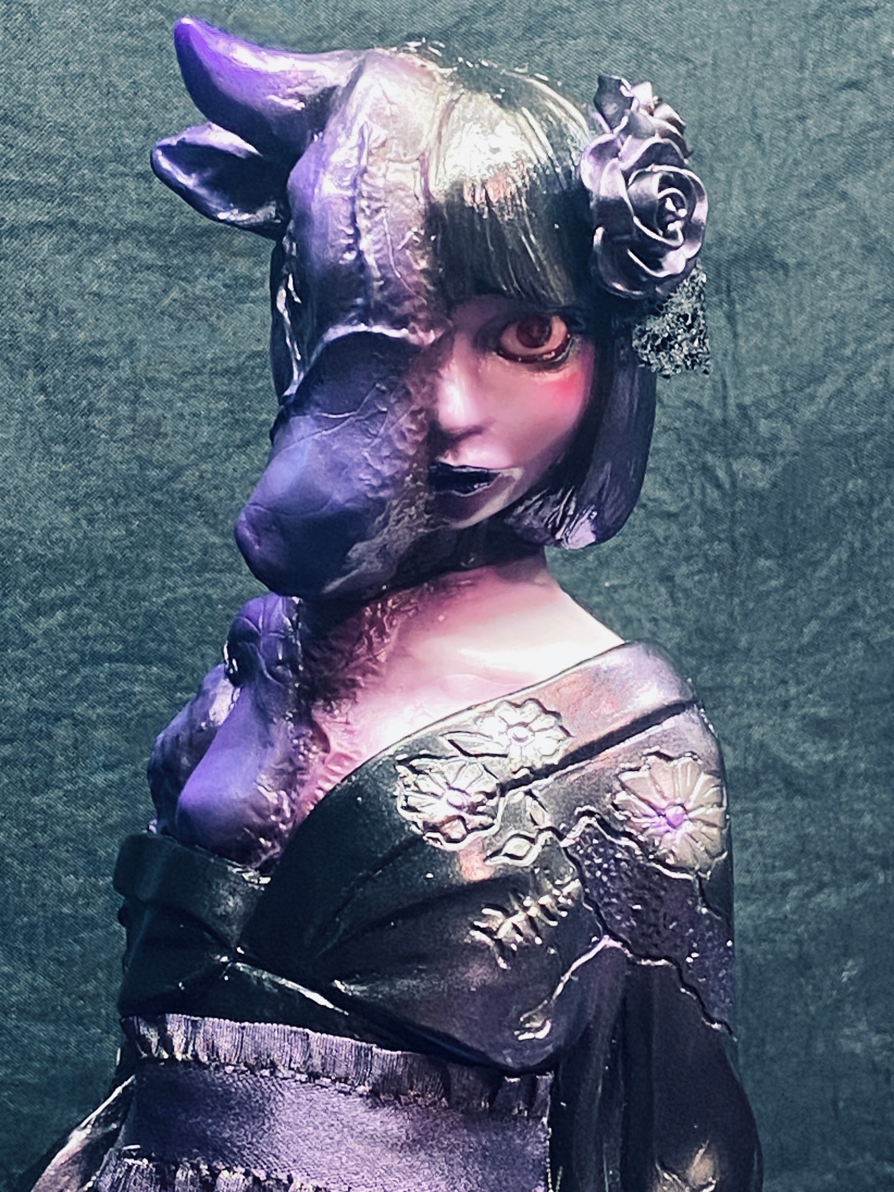 ヒカリトイズ物ノ怪少女くだん幻夜ソフビ