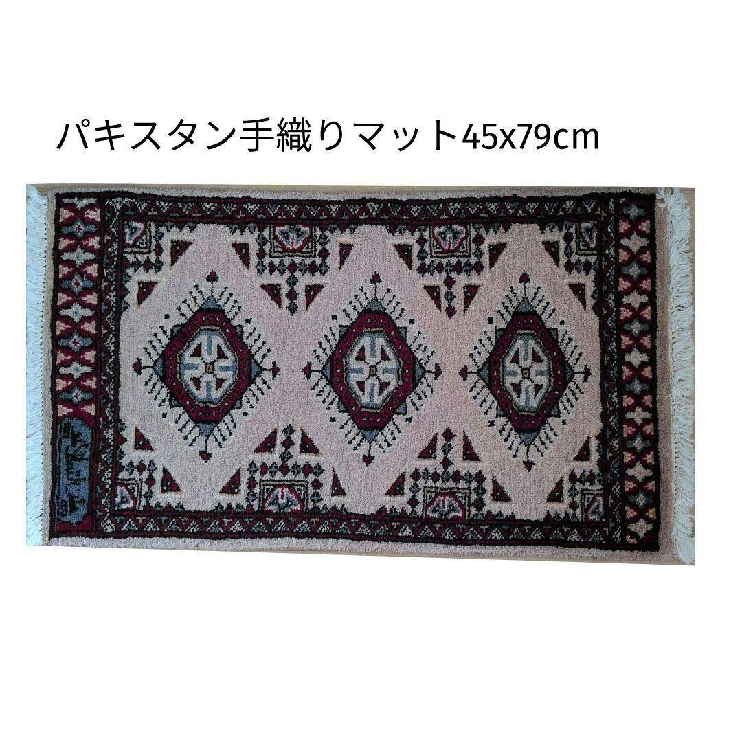 62x90cmパキスタン手織りシルク入マット#457ギャッベじゅうたんペルシャ