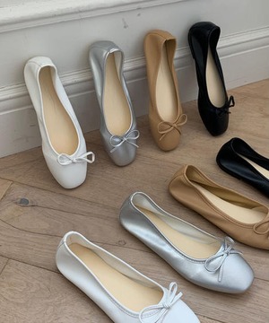 《即納商品》ribbon flat shoes (ivory / beige / silver / black)