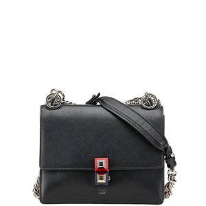 フェンディ キャナイ スモール 斜め掛け チェーン ショルダーバッグ 8M0381 ブラック レザー レディース FENDI 【中古】