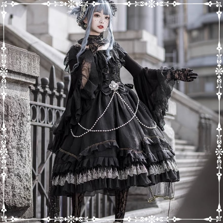 即納/ハロウィン・イベント衣装 ゴスロリドレス プリンセスドレス