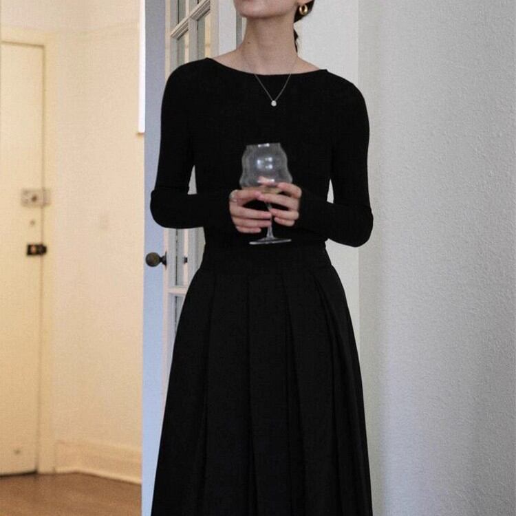 ボートネック ニットカットソー B0284