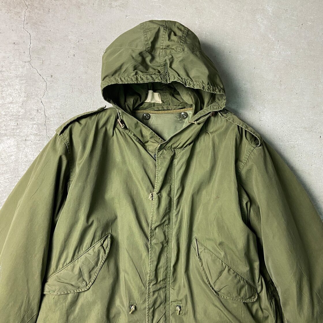 50s 使いこめ 米軍 実物 M51 最初期 コットンサテン フィールドパーカー M