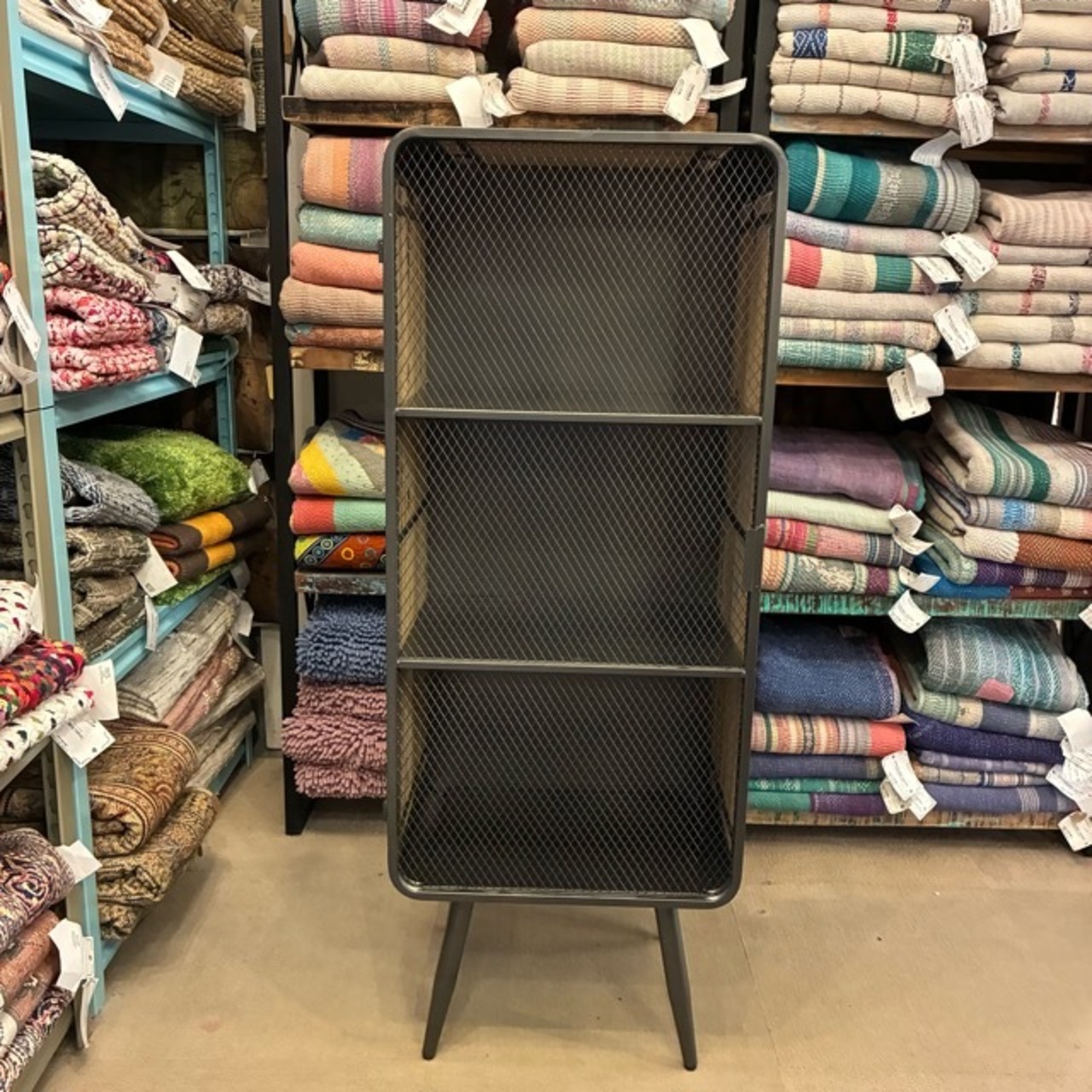 Wood＆Iron Mesh Cabinet L　ウッド＆アイアンメッシュキャビネット　L　3段　ミリタリー　収納家具　棚　リビング　寝室　ガレージ　インダストリアル