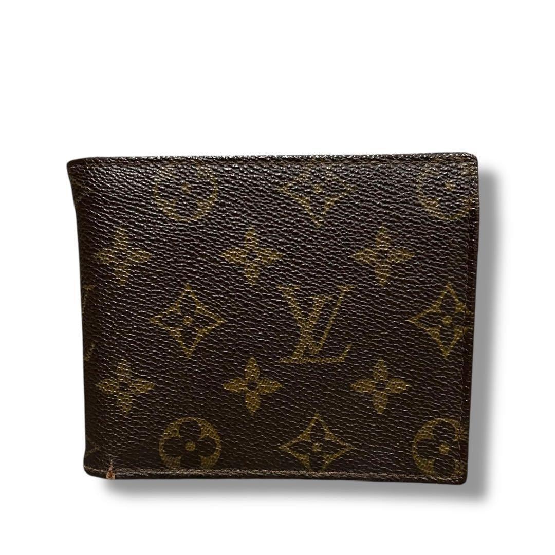LOUIS VUITTON ヴィトン モノグラム 二つ折り 財布 ブラウン