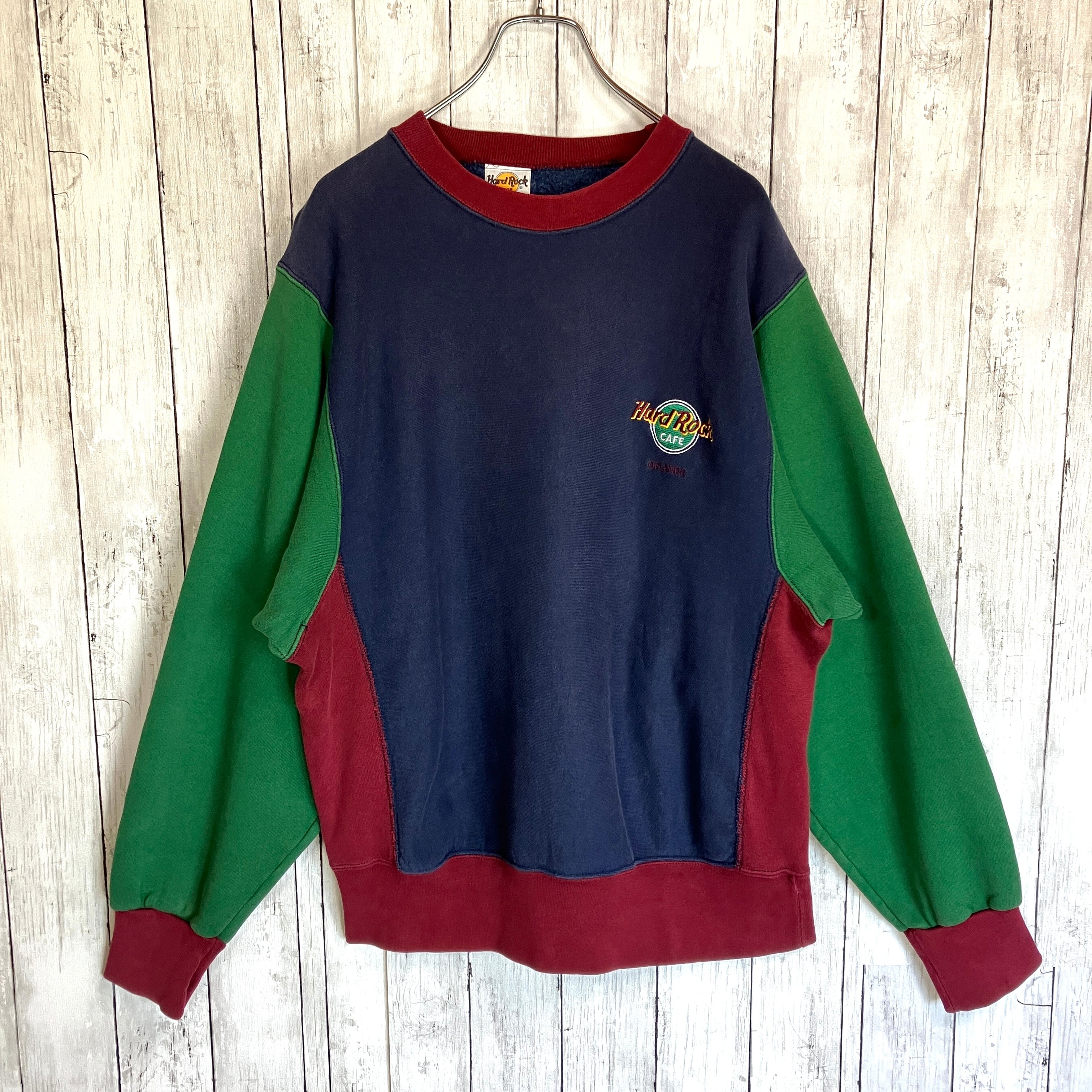 USA製】ハードロックカフェ スウェット マルチカラー 両面 刺繍 USA製】ハードロックカフェ スウェット マルチカラー 両面 刺繍