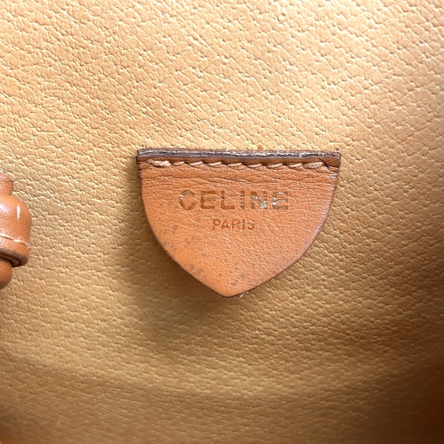 CELINE セリーヌ マカダム ショルダーバッグ ブラウン ブラゾン型押し PVC レザー ミニバッグ vintage ヴィンテージ オールド ixr8dt