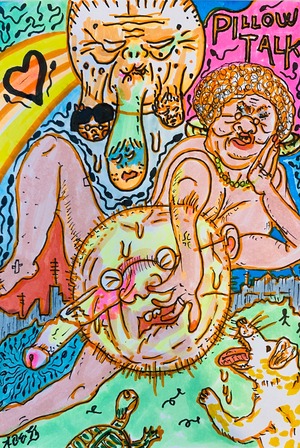 原画・着色ドローイング「アジュマ佐吉のpillow talk」（7/2） B6