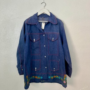 古着 刺繍 デニ厶ジャケット