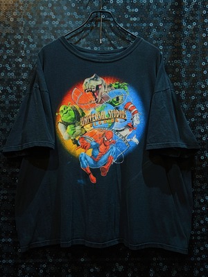 【ÆIEM】“UNIVERSAL STUDIOS FLORIDA”  Large collection of characters detail T-shirt