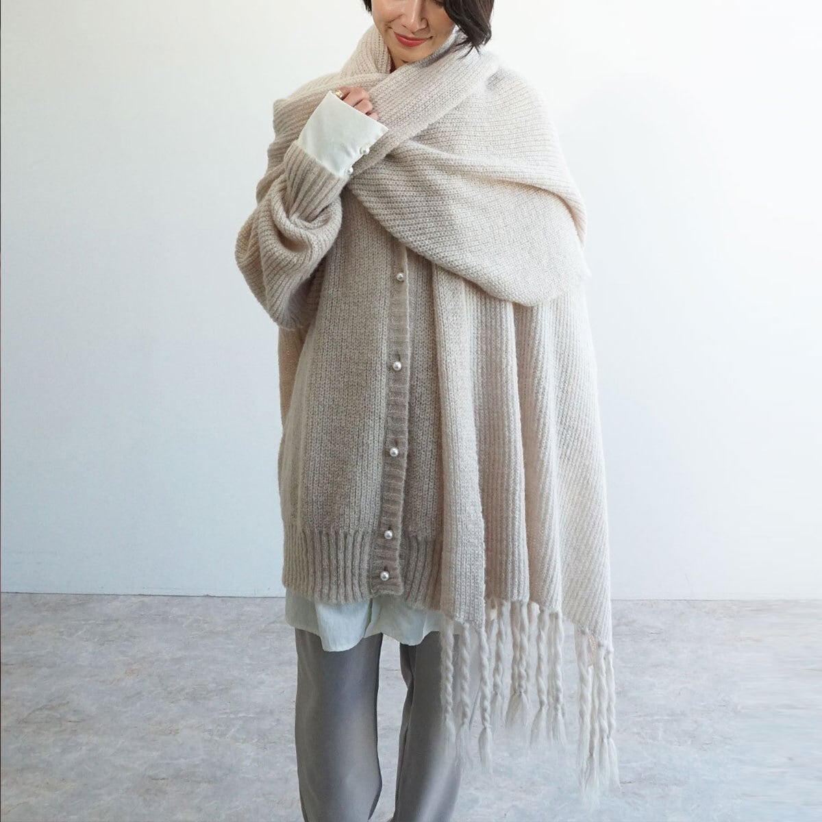 大判ねじりフリンジストール SALE | FASHFREN/ファッシュフレン