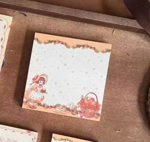 新作☆RG84｜Rose Grocery【秋日咖啡馆 A】両面印刷 正方形 メモ帳 50枚