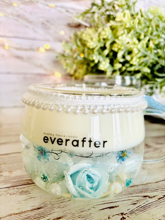 バラのティーカップ　ブルー