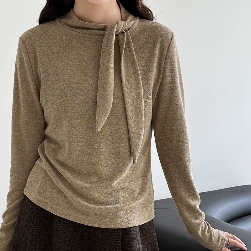 【tops】スカーフカラーブラウス Q7088