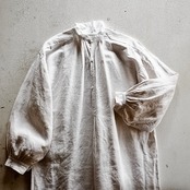 1900s フランス 清貧の画家へ 手織りシャンブルリネンによるグランパシャツ アンティーク